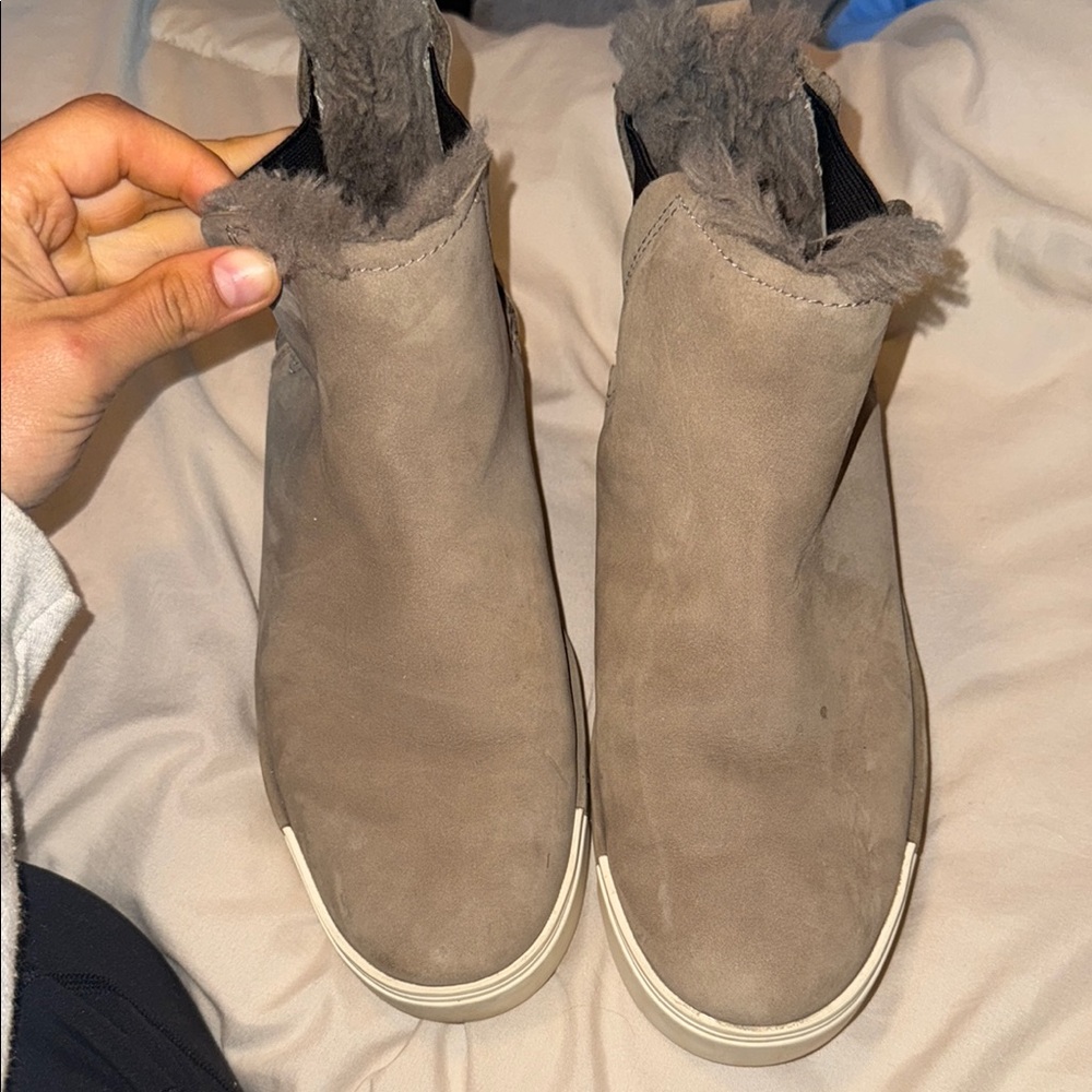 Tan Winter Boots Slip-On Design